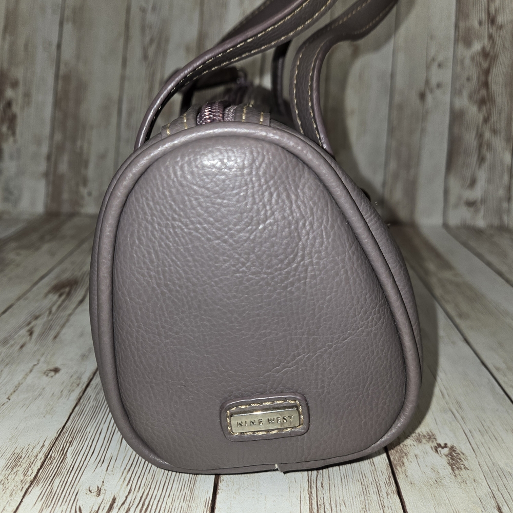 Nine West Powder Lavender Mini Barrel Purse Double Strap w/ Mirror Small Handbag - Picture 4 of 13
